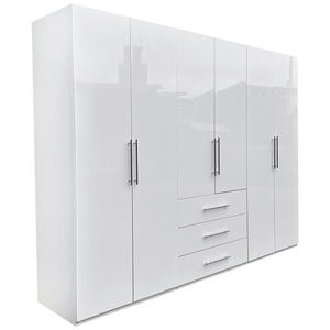 Carryhome ŠATNÍ SKŘÍŇ, bílá, vysoce lesklá bílá, 294/219/59 cm obraz
