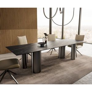 Jídelní stůl Edge 300x100 Keramika Laminam®Noir Desir Hnědá obraz