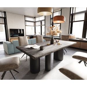 Jídelní stůl Edge 200x100 XL Acacia Platinum Troa Metal Black obraz