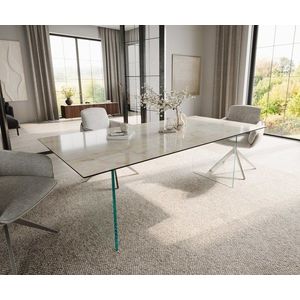 Jídelní stůl Edge 200x100 keramický Laminam® Onice Oro obraz