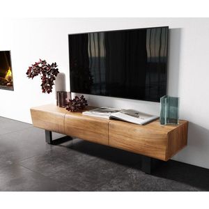 Lowboard New Live-Edge 145 cm přírodní akácie 3 dvířka běhoun obraz