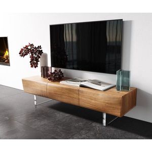 Lowboard New Live-Edge 145 cm přírodní akát 3 dvířka akrylátová obraz