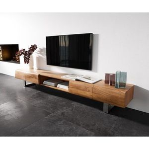 Lowboard New Live-Edge 240 cm přírodní akácie 4 dvířka 1 obraz