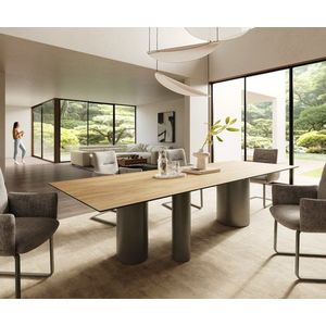 Jídelní stůl Edge 300x100 keramický Laminam® Sabbia dub barevný obraz