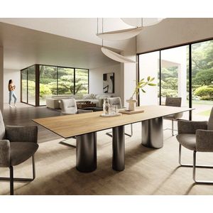 Jídelní stůl Edge 300x100 keramický Laminam® Sabbia dub barevný obraz