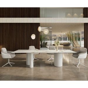Jídelní stůl Edge 300x100 keramický Calacatta Luxe bílo obraz