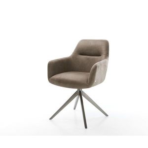 Otočná židle Pejo-Flex mikrovlákno taupe vintage křížový rám obraz