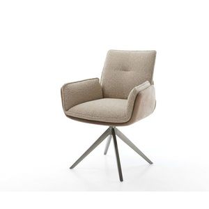 Otočná židle Nela-Flex směs materiálů bláto křížový rám široký obraz