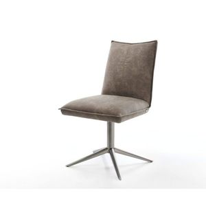 Otočná židle Lelio-Flex mikrovlákno taupe vintage základna obraz