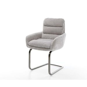 Konzolová židle Abelia-Flex s područkami Cord silver grey obraz