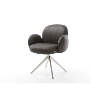 Otočná židle Nube-Flex mikrovlákno antracit vintage Křížový rám obraz