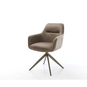 Otočná židle Pejo-Flex mikrovlákno taupe vintage křížový rám obraz