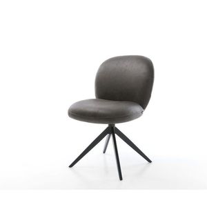 Otočná židle Nube-Flex mikrovlákno antracit vintage Křížový rám obraz