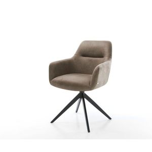 Otočná židle Pejo-Flex mikrovlákno taupe vintage křížový rám obraz