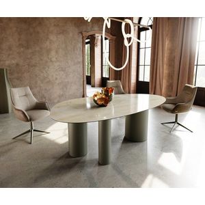 Jídelní stůl Edge Oval 220x120 keramický Iris FMG Onice Oro obraz
