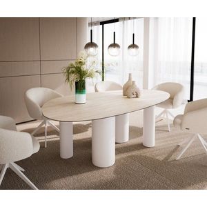 Jídelní stůl Edge Oval 220x120 Keramický Laminam®Travertino obraz