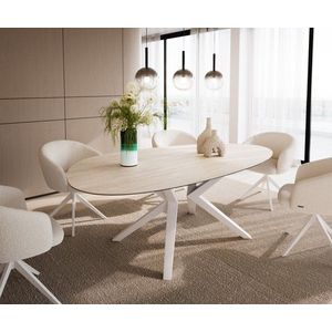 Jídelní stůl Edge Oval 220x120 Ceramic Laminam®Travertino obraz