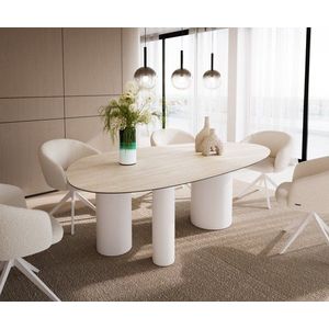 Jídelní stůl Edge Oval 220x120 Keramický Laminam® Travertino obraz