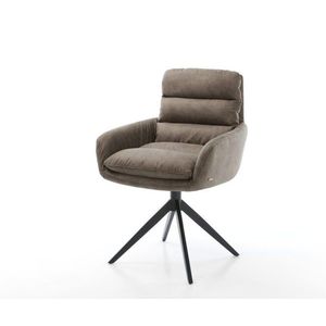 Jídelní židle Abelia-Flex s područkami taupe vintage křížová obraz