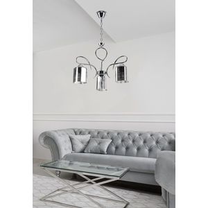 Lustr chrom + stříbrná závěsná lampa 3xE27 Italo obraz