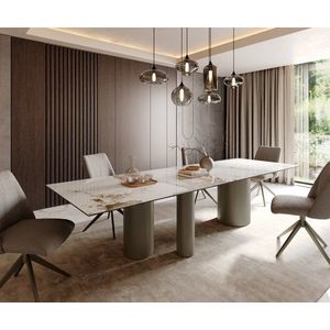Jídelní stůl Edge 300x100 keramický Minas Melange bílo-béžový obraz
