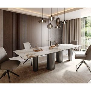 Jídelní stůl Edge 300x100 keramický Minas Melange bílo-béžový obraz