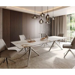 Jídelní stůl Edge 300x100 keramický Minas Melange bílo-béžový obraz