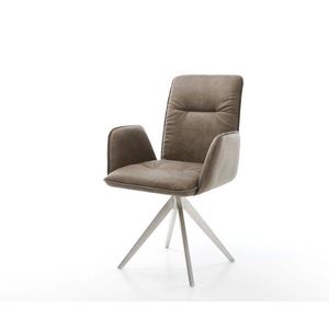Otočná židle Vinja-Flex taupe vintage křížová podnož hranatá obraz