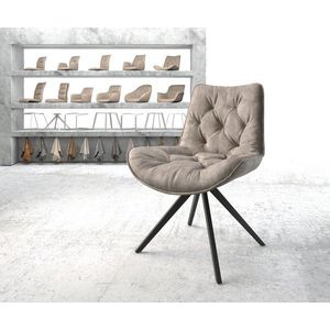 Otočná židle Taimi-Flex taupe vintage křížová podnož hranatá obraz