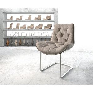 Jídelní židle Taimi-Flex taupe vintage konzolová podnož kulatá obraz