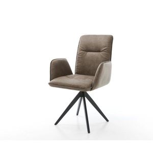 Otočná židle Vinja-Flex taupe vintage křížová podnož hranatá obraz