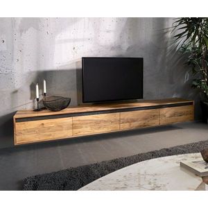 TV stolek Stonegrace 240 cm přírodní akácie břidlice 4 dvířka obraz