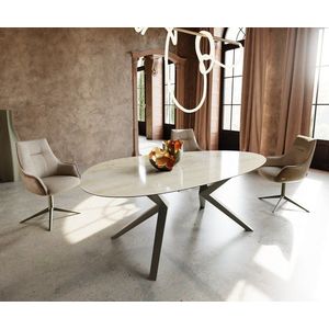 Jídelní stůl Edge oválný 220x120 keramika Iris FmG Onice Oro obraz