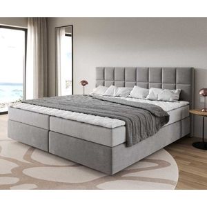 Boxspring postel Dream-Fine mikrovlákno šedá 200x200 cm obraz