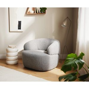 Lounge chair Nova 88x88 cm bouclé stříbrná šedá obraz