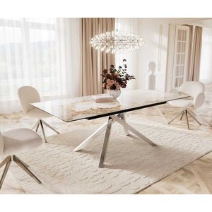 Jídelní stůl Edge 180-220x100 keramika Minas Melange bílo obraz