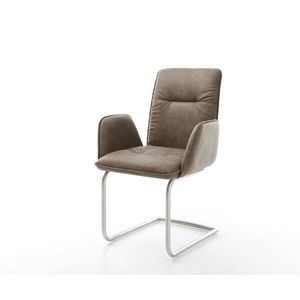 Jídelní židle Vinja-Flex taupe vintage konzolová podnož kulatá obraz