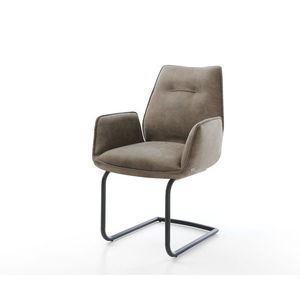 Jídelní židle Zoa-Flex taupe vintage konzolová podnož kulatá obraz