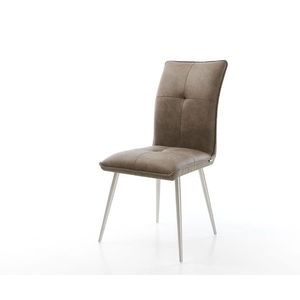 Jídelní židle Maddy-Flex taupe vintage zúžená podnož nerezová obraz