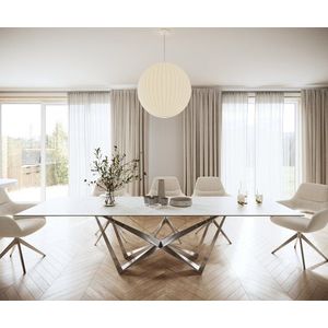 Jídelní stůl Edge 300x100cm Laminam® keramika bílá podnož obraz