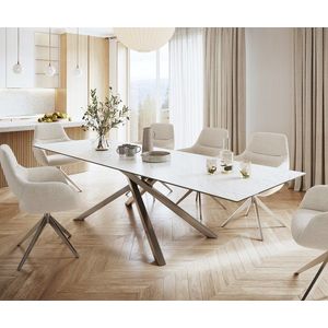 Jídelní stůl Edge 300x100cm Laminam® keramika bílá podnož obraz