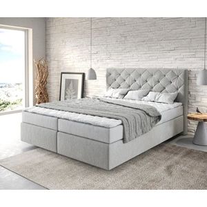 Boxspring postel Dream-Great 160x200 cm mikrovlákno stříbrně obraz