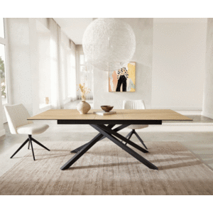 Jídelní stůl Edge 180-220x100 keramika Laminam® Sabbia křížová obraz