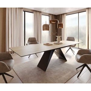 Jídelní stůl Edge 200-300x100 keramika Laminam® Sabbia v barvě obraz