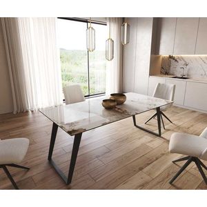 Jídelní stůl Edge 200x100 keramika Minas Melange bílo-béžová obraz