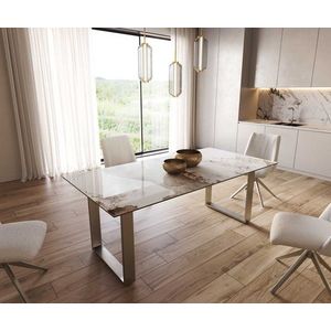 Jídelní stůl Edge 200x100 keramika Minas Melange bílo-béžová obraz