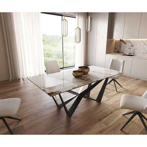 Jídelní stůl Edge 200x100 keramika Minas Melange bílo-béžová obraz