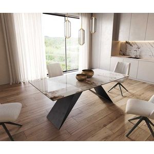 Jídelní stůl Edge 200x100 keramika Minas Melange bílo-béžová obraz