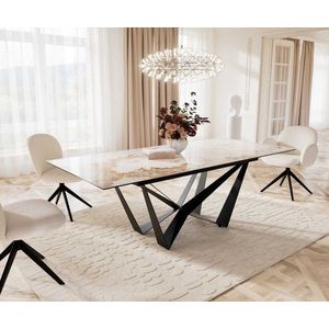 Jídelní stůl Edge 180-220x100 keramika Minas Melange bílo obraz