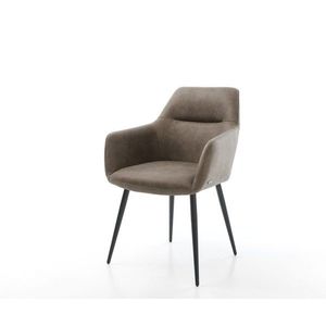 Jídelní židle Pejo-Flex taupe vintage zúžená podnož černá obraz